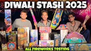 DIWALI STASH 2025 : Biggest Skyshot Stash Testing🔥| Sony, Cock Brand SkyShot | Crackers Testing 2025