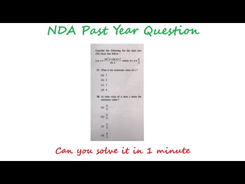 Find Minima without differentiation | Tricks to solve Minima and Maxima questions NDA 2023