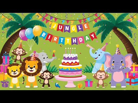 🎉 Jungle Birthday Bash! | Fun Animal Party Song for Kids | Nursery Rhymes & Learning Songs