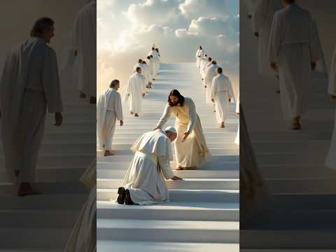 Pope Francis ascends to heaven and is accepted by God🙏#popeFrancis #jesus #god #amen #shorts #edit
