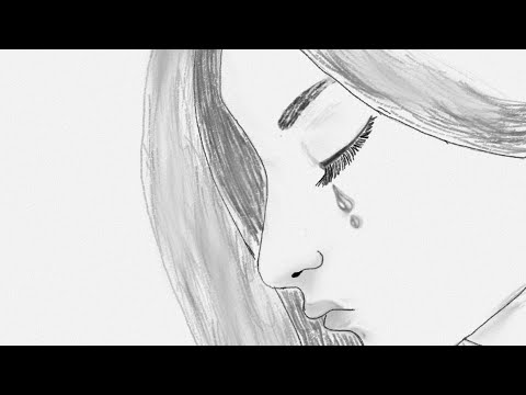 "How to draw" sad girl. digital Art tutorial for beginners  #mrart