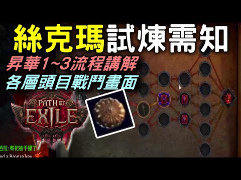 【POE2】絲克瑪試煉 1 ~3層攻略 | 轉職昇華點數x6 |  挑戰準備一一說明 #POE #流亡黯道2