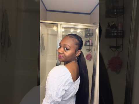 Sleek pony with braiding hair tutorial