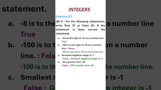 Question 9- Ex 6.1 - Integers - Maths Class 6th - chapter 6 #maths #integersclass6 #mathematics