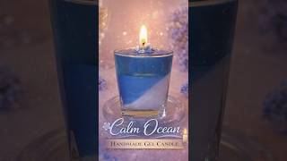Calm Ocean Gel Candle 🌊 | Aesthetic Handmade Candle Tutorial & Relaxing Decor #candles #shorts #diy