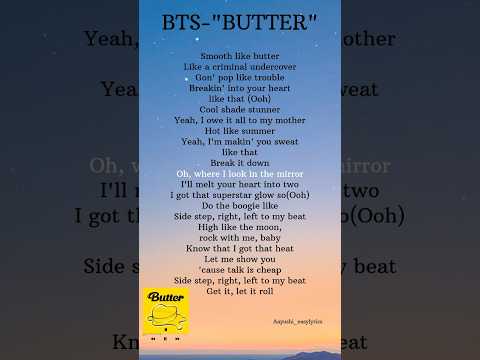 BTS-"BUTTER" Lyrics #bts #lyrics #song #shorts #youtubeshorts