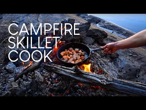 Cast Iron Skillet Cooking in the Woods