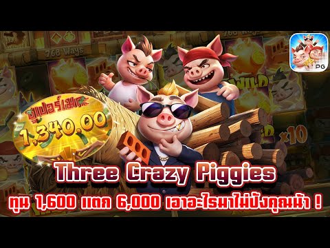 Three Crazy Piggies | สล็อตpg เกมใหม่pg | ทุน 1,600 แตก 6,000 เอาอะไรมาไม่ปังคุณน้า ! 😱💸