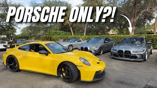 BMW Ms TAKEOVER **PORSCHE ONLY** CARS & COFFEE 🔥 So Many Insane Specs!