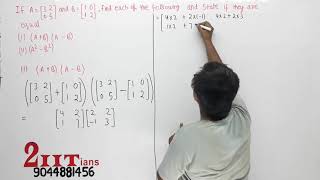 Matrices Chapter Test Q7 ICSE Class 10 ML Aggarwal