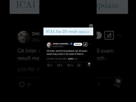 Jan 25 result update ICAI CA intermediate and foundation #cainterstudents #caintermediate