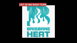LIST OF BIG BASH TEAM #bigbashleague2024