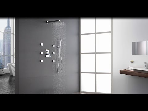 StarBath Shower Body System, Rainfall Shower with Jets 10 Inch Wall Mounted Chrome