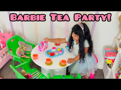 Leah’s Barbie Tea Party ☕💖 Pretend Play Fun!