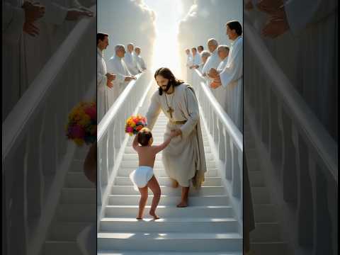 The boy gave a beautiful bouquet of flowers to Jesus🥰🥰🥰 #jesus #jesuschrist #god #amen #shorts #edit
