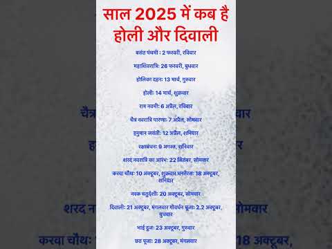 कब है 2025 में  होली और दिवाली जरूर देखें