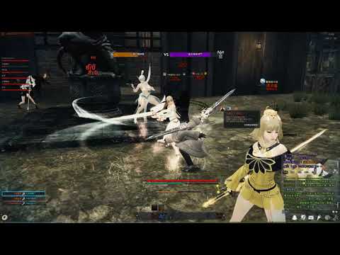 Vindictus PVP Siege  新瑪奇英雄傳 槍塔 (敗) 門神型態 就差最後的15秒 可惜!