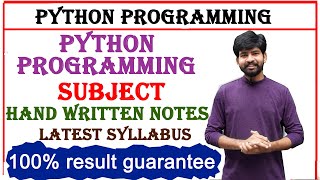 btech python programming subject hand written notes,  btech python subject study material pdf, notes