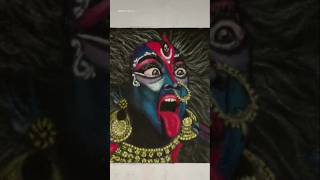 MAA kali portrait rangoli 🙏🏻🙏🏻 #rangoli #reel #rangoli #short #kali