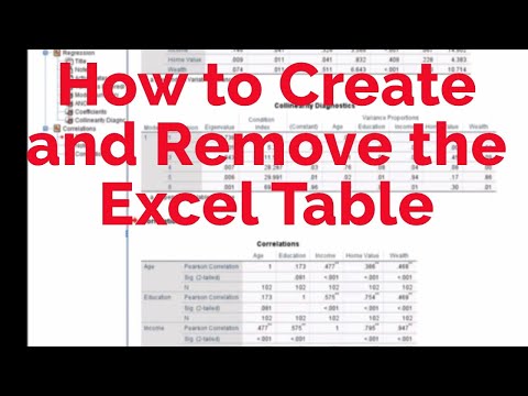 How to Create and Remove the Excel Table