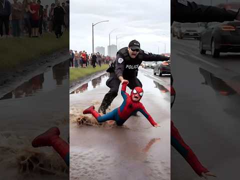 Police help Spider-Man stuck in mud 2 #avengers #sirenheadhulk #spiderman #shorts