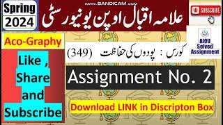 ⏩ AIOU Code 349 Solved Assignment No.2 Spring 2024 || Subject: Plant Protection || Level: FA/ I Com
