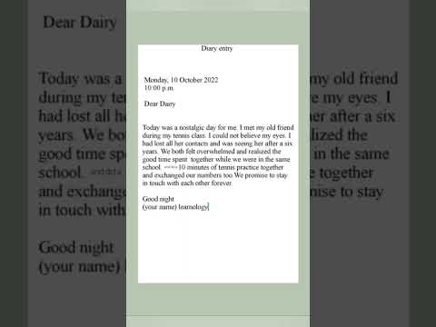 Diary Entry (feelings after meeting a friend after a long time)
