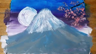 Acrilic Painting  🎨 MOUNTAIN FUJIYAMA 🎨| How to Draw | Magic Paintings | Relaxing Music
