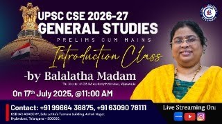 UPSC CSE 2026-27 GENERAL STUDIES PRELIMS CUM MAINS INTRADUCTION CLASS #balalathamadam