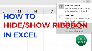 How to Show or Hide the Ribbon in Excel