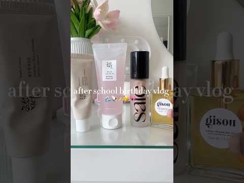 after school birthday vlog 🌊🐚 #birthday #birthdayvlog #school #summer #aesthetic #skincare #fyp