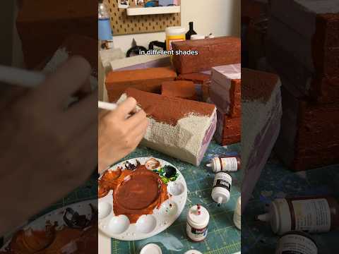 making bricks out of foam (yes i use chopsticks for everything) #shorts