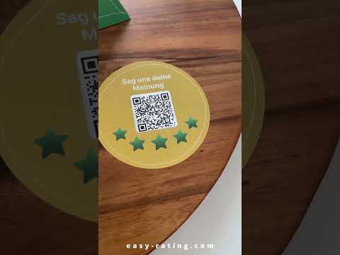 Aufsteller, Sticker, Visitenkarten um Feedback von Kunden zu sammeln mit EasyRating #kundenfeedback