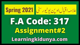 AIOU Solved Assignment 2 Code 317 Spring 2021 | Learning ki dunya | Aiou Assignments