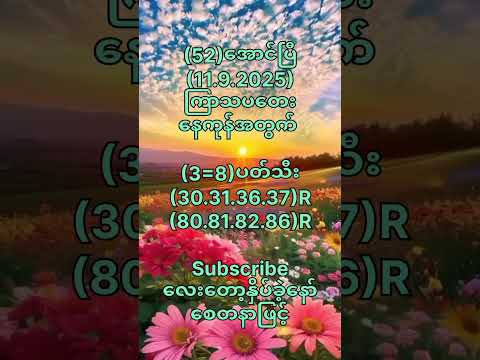 (52)အောင်ပြီ (11.9.2025)ကြာသပတေးနေ့တွက် #motivation #popular #2danimation #2d #2d3d #shorts #youtube