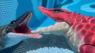 Jurassic World Tylosaurus Meets Mosasaurus Underwater Epic with Dunkleosteus Giganotosaurus D-Rex