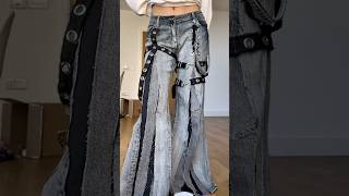 Thrift flip jeans into flared jeans, upcycle sewing remake idea inspo #sewing #thriftflip #upcycling