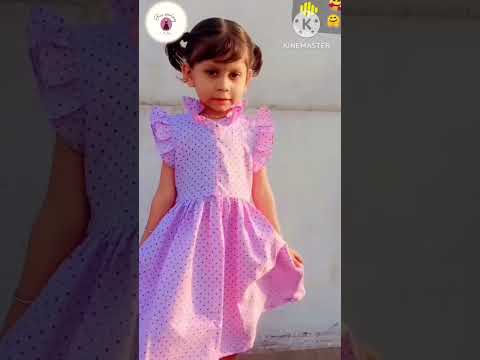 3 to 4 Year's Baby girl Frock Cutting And Stitching/ How to make free neck Design Baby Dress👗#baby