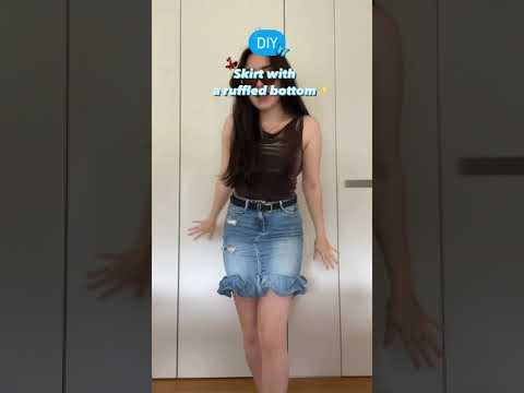 DIY: skirt with a ruffled bottom🪡🦋 #shorts