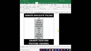 Remove Duplicate Value #excel #exceltutorial #excelbeginners #shorts  #msexcel #exceltutorialinhindi