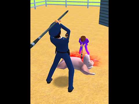 Yuta and Policeman vs Pig 🥰🥰#sakuraschoolsimulator #animation #roblox #hantu