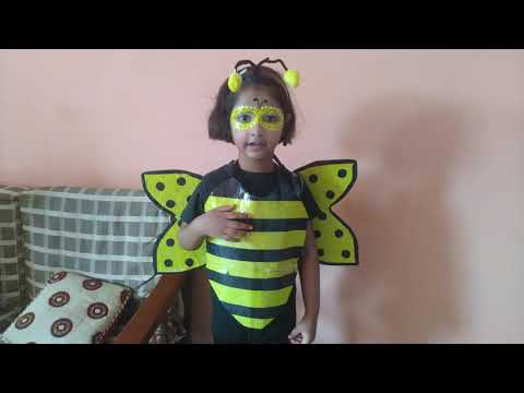 Honey bee dressup and talk for kids,honey bee paper dress for kids,how to dressup like honey bee