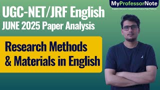 Research Methods and Materials in English PYQs - UGC NET English June 2025 Paper Analysis | NET 2025