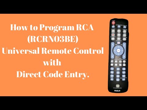 How to Program RCA (RCRN03BE)  Universal Remote Control with Direct Code Entry