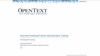 FirstClass Server Administration Course Description