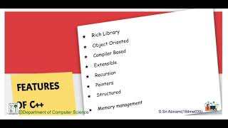 Features of C++