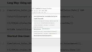 🚀 Power BI DAX Running Total – From Variables to Pure One-Liner! #PowerBI #DAX #RunningTotal