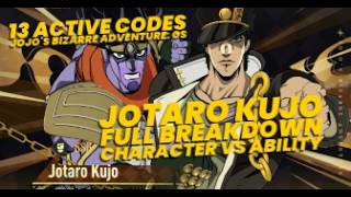 13 Active Codes Plus Jotaro Kujo Full Breakdown Character v Ability JoJo's Bizarre Adventure: GS