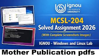 MCSL 204 solved assignment 2026 in English || mcsl 204 solved assignment 2026 || ignou mcsl204