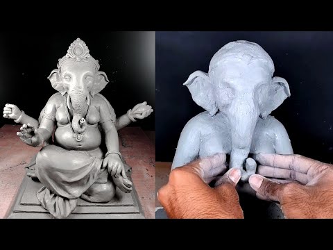 How to make ganpati in 2024 / Ganesh idol / shadu mati ganpati making / easy murti making